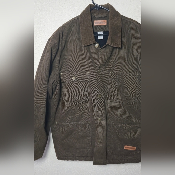 Wolverine Brown Insulated Coat Button Up Collard Size Medium - Picture 15 of 16